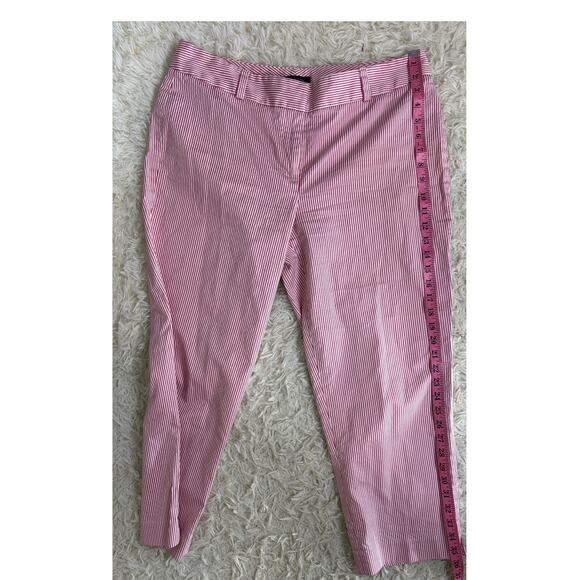 Talbots Women's Size 14 Pink and White Striped Signature Ankle Pants #0466 - Picture 7 of 10